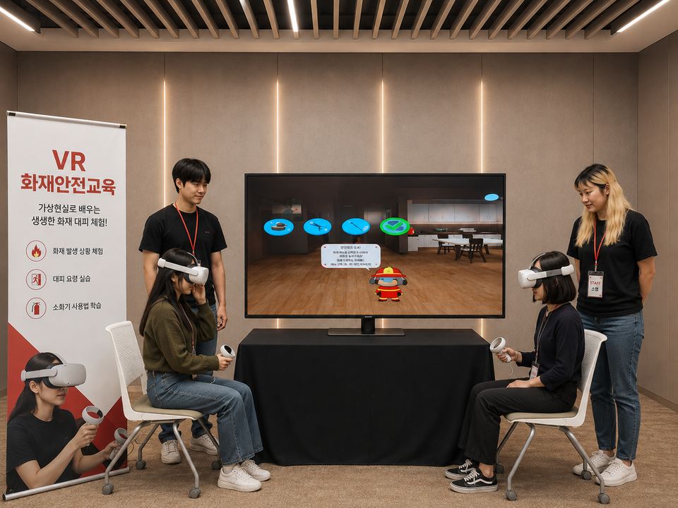연령별 맞춤 운영 — 성인 · VR 화재안전교육